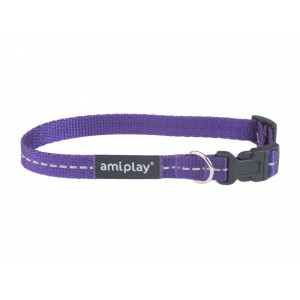 AMIPLAY Obroża regulowana Reflective - Fioletowa