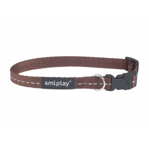 AMIPLAY Obroża regulowana Reflective - Brązowa