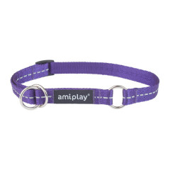 AMIPLAY Obroża półzaciskowa Reflective - Fioletowa