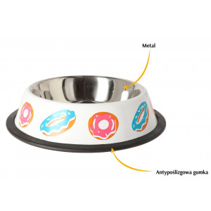 DINGO Miska metalowa na gumie w donuty