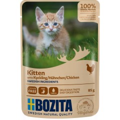 BOZITA Kitten Kawałeczki w sosie z kurczakiem - karma dla kociąt i młodych kotów 85g (saszetka)