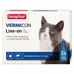 BEAPHAR Vermicon Line-On Cat - krople przeciwko ektopasożytom dla kotów
