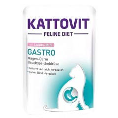 KATTOVIT Feline Diet Gastro Łosoś z ryżem 85g (saszetka)