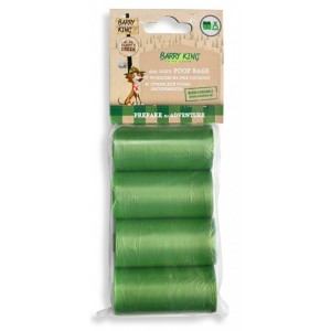 BARRY KING Woreczki biodegradowalne na psie odchody (4 rolki x 20 szt) - zielone