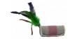 BARRY KING Walec z piórkiem i sznurkiem z trawy - mocny materiał - 4x9,5cm - szary/brązowy