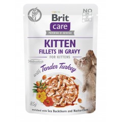 BRIT CARE CAT Fillets in gravy Kitten Tender Turkey 85g (saszetka)