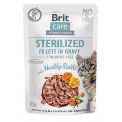 BRIT CARE CAT Fillets in gravy Sterilized Rabbit 85g (saszetka)
