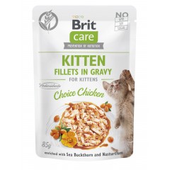BRIT CARE Cat Fillets Gravy Kitten Choice Chicken 85g (saszetka)
