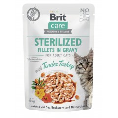 BRIT CARE Cat Fillets Gravy Sterilized Tender Turkey 85g (saszetka)