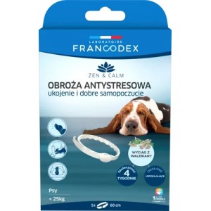 FRANCODEX Obroża antystresowa z walerianą dla psów do 25 kg / 60 cm