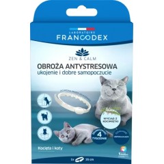 FRANCODEX Obroża antystresowa z kocimiętką dla kotów i kociąt 35 cm