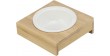 TRIXIE Miska na stojaku dla psa/kota ceramika/bambus - białe/ecru