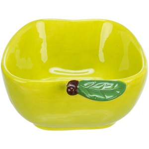 TRIXIE Miska dla gryzoni ceramiczna w kształcie jabłka 180 ml / 12 x 11 cm - żółty