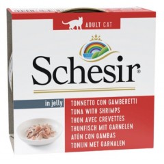 SCHESIR Cat Tuńczyk z krewetkami w galaretce - puszka
