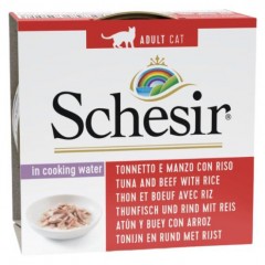 SCHESIR Cat Tuńczyk z wołowiną i ryżem 85g (puszka)