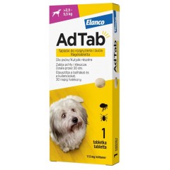 ELANCO AdTab 2,5 - 5,5 kg / 1 tabl. (112 mg) - tabletka na pchły i kleszcze