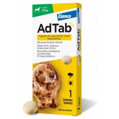 ELANCO AdTab 11 - 22 kg / 1 tabl. (450 mg) - tabletka na pchły i kleszcze