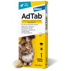 ELANCO AdTab Cat 2,0 - 8,0 kg / 1 tabl. (48 mg) - tabletka na pchły i kleszcze