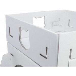 TRIXIE Casa Cara Domek kartonowy dla kota 93 x 72 x 30,5 cm - biały