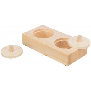 TRIXIE Snack cups zabawka edukacyjna, dla szczurów/królików drewno 14 × 3 × 7 cm