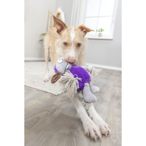 TRIXIE Potworek zabawka dla psa, plusz/lina 32 cm - fioletowy