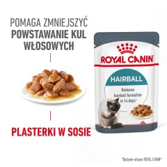 ROYAL CANIN Hairball Care w sosie karma mokra w sosie dla kotów dorosłych, eliminacja kul włosowych
