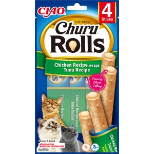 INABA CAT CHURU ROLLS CHICKEN WRAPS TUNA 4x10g (40g)