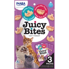 INABA Cat Juicy Bites przysmaki dla kota - krewetki i owoce morza 3x11,3g