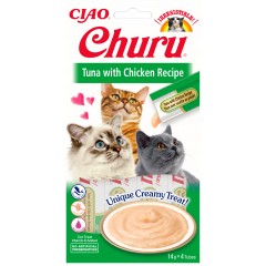 INABA Cat Churu kremowy przysmak dla kota tuńczyk z kurczakiem 4x 14g (56g)
