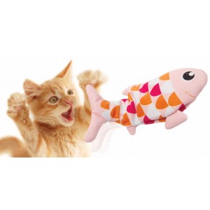 CATIT Groovy fish zabawka dla kota z kocimiętką ładowana USB 25cm - kol. różowy
