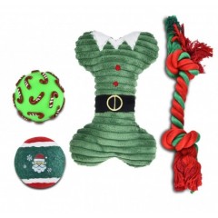 BARRY KING Zestaw zabawek świątecznych dla psa 4szt/op - zielony
