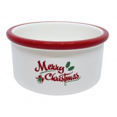BARRY KING Miska ceramiczna dla psa Merry Christmas 16 x 6 cm - czerwona