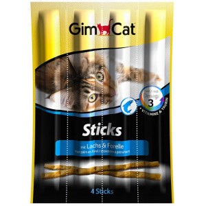 GIMCAT Sticks Paluszki dla kota z łososiem i pstrągiem 4szt.
