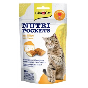 GIMCAT Nutri Pockets chrupiące poduszeczki z serem i tauryną 60g