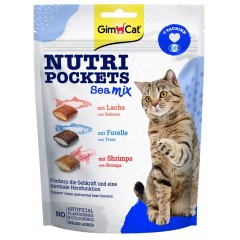 GIMCAT Nutri Pockets chrupiące poduszeczki Sea Mix z tauryną 150g