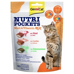 GIMCAT Nutri Pockets chrupiące poduszeczki Malt and Vitamin Mix 150g