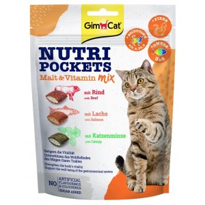 GIMCAT Nutri Pockets chrupiące poduszeczki Malt and Vitamin Mix 150g