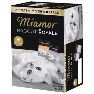 MIAMOR Ragout Royale Kitten Mix Drób, Wolowina w glaretce 12x 100g