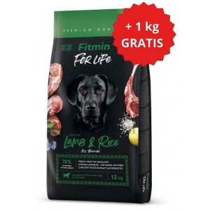 FITMIN Dog For Life Lamb and Rice 12 kg + 1 kg GRATIS!