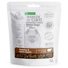 NATURES PROTECTION Superior Care White Dog Adult All Breeds Snack Grain Free Mobility and Joint Health with Lamb 150g