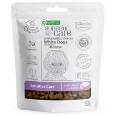 NATURES PROTECTION Superior Care White Dog Junior All breeds Snack Grain Free Sensitive Care with Salmon 150g