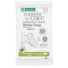 NATURES PROTECTION Superior Care White Dog Adult Snack Hypoallergenic Dental Grain Free White Fish 150g