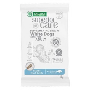 NATURES PROTECTION Superior Care White Dog Adult Snack Healthy Hips and Joints Grain Free White fish 110g