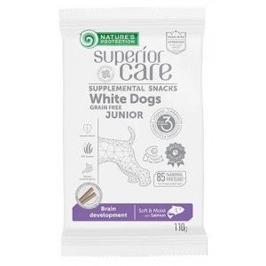 NATURES PROTECTION Superior Care White Dog Junior Snack Brain Development Salmon Grain Free Salmon 110g