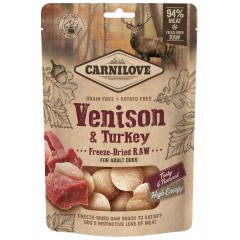 CARNILOVE Raw Freeze-dried snacks Venison and Turkey 60g