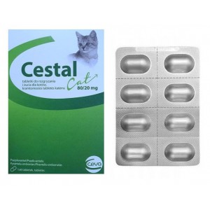 CESTAL Cat 80/20mg - tabletki do rozgryzania i żucia dla kotów na odrobaczanie