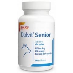 DOLFOS Dolvit Senior - witaminowo-mineralny suplement diety dla dojrzałych psów - 800g tabletek wiaderko PROMO Krótki termin