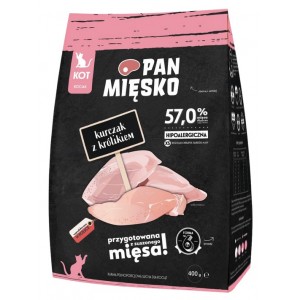 PAN MIĘSKO Kurczak z królikiem dla kota XS