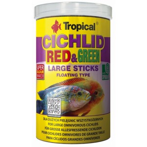 TROPICAL Cichlid Red & Green Large Sticks - pokarm dla dużych