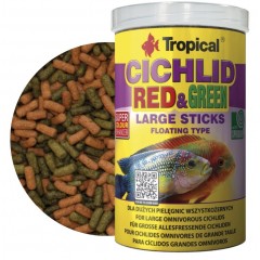 TROPICAL Cichlid Red & Green Large Sticks - pokarm dla dużych pielęgnic